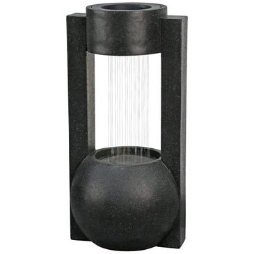 Alfresco Home Piogga Resin Fountain with Lights in Black, , large