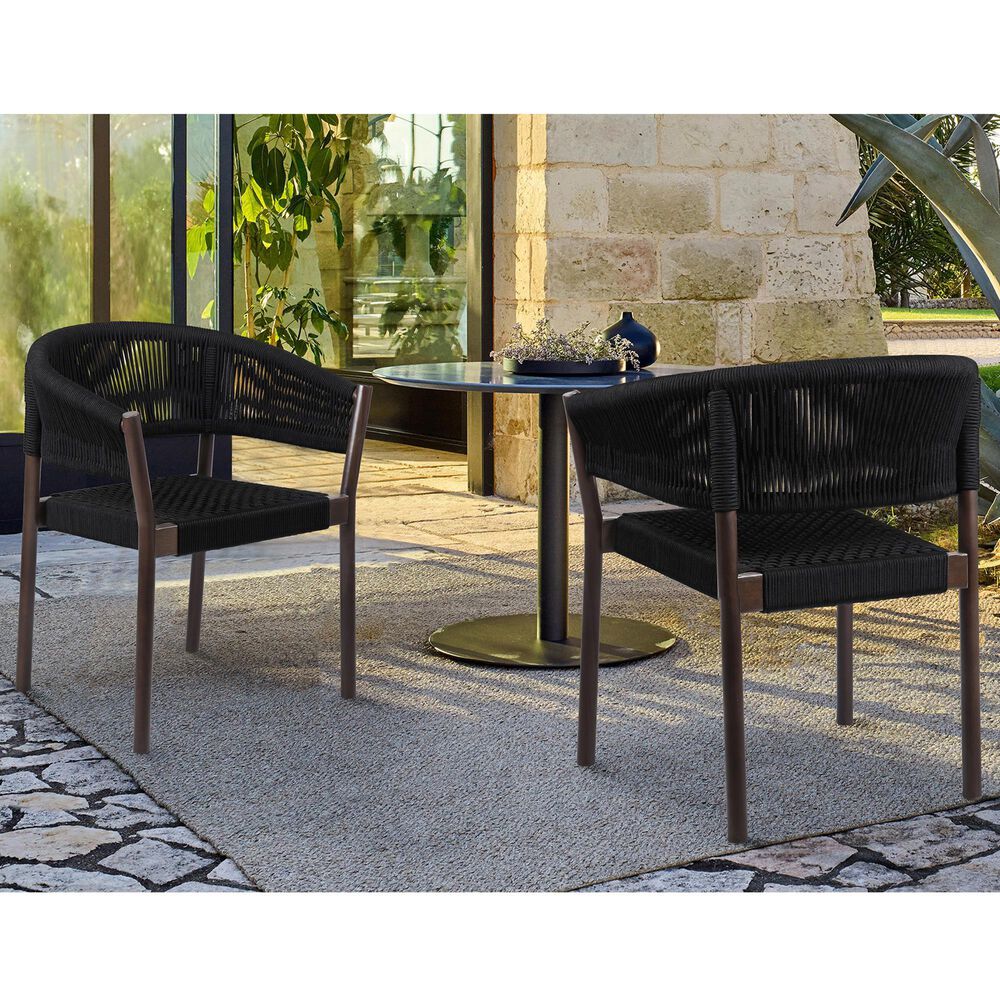 Blue River Doris Patio Dining Chair in Dark Eucalyptus and Black &#40;Set of 2&#41;, , large