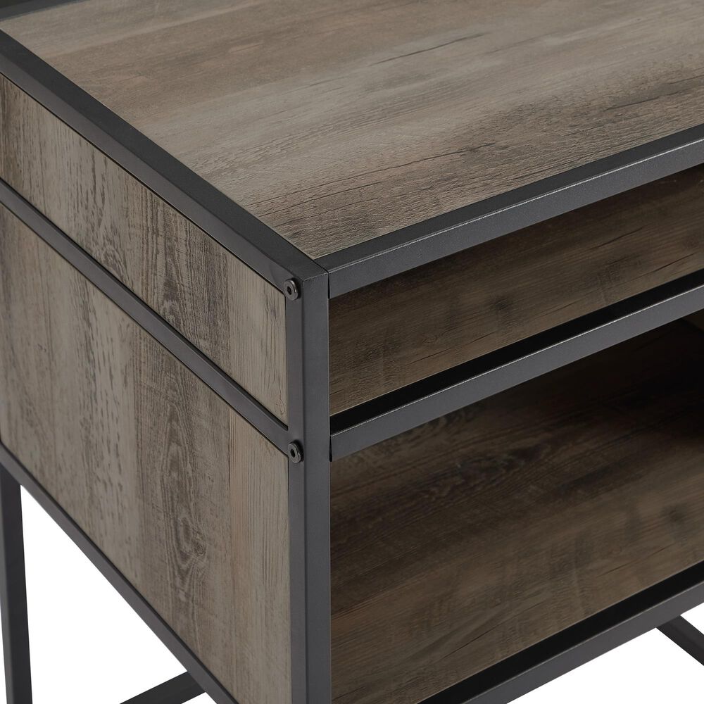 Walker Edison Jersey Side Table in Grey Wash Nebraska Furniture Mart