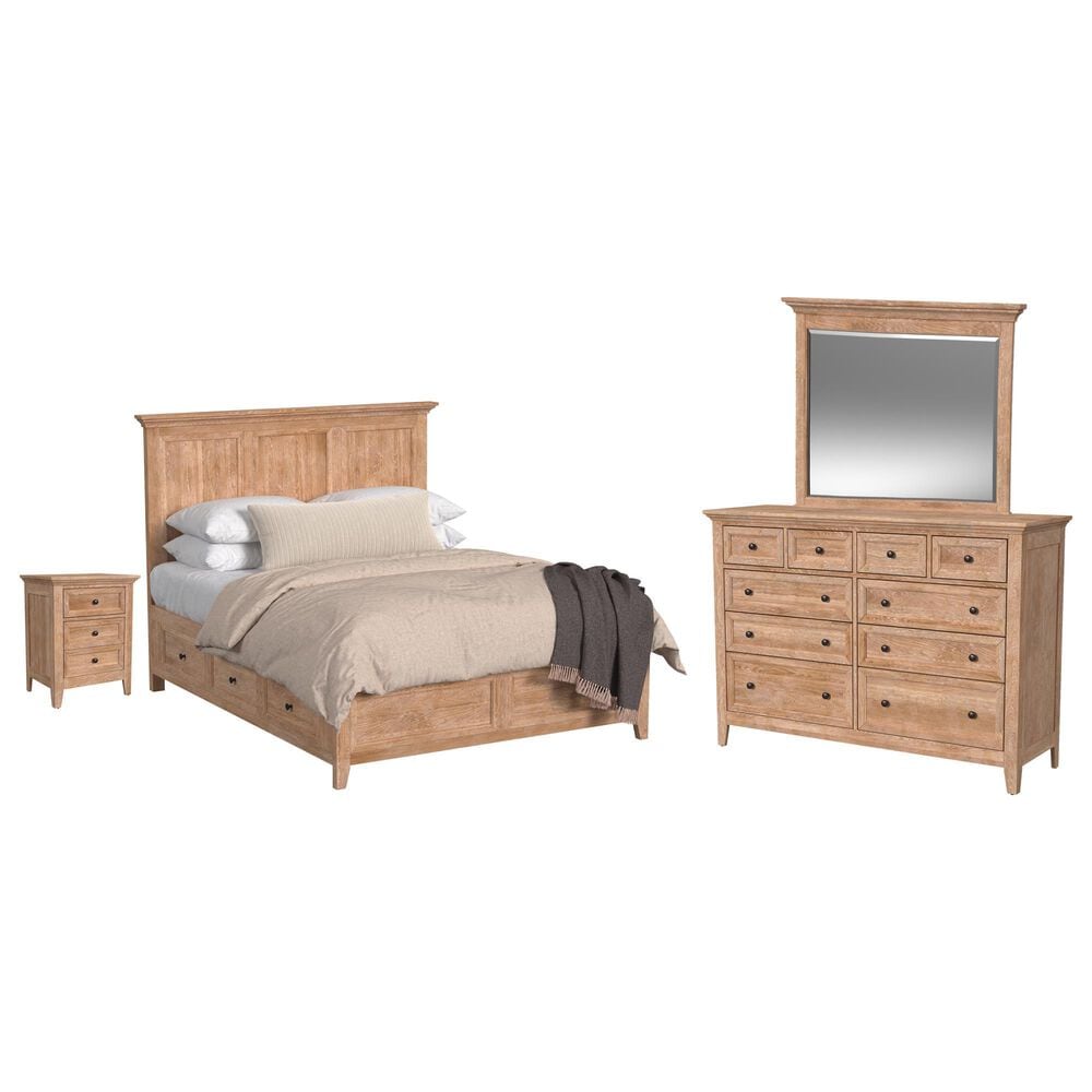 Hawthorne Furniture San Mateo 4-Piece Queen Storage Bedroom Set in Wheat, , large