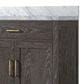 Lexora Home Abbey 36" Single Bathroom Vanity in Brown Oak with 2 cm White Carrara Marble Top and Rectangular Sink, , large
