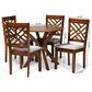 Baxton Studio Norah 5-Piece Dining Set in Grey/Walnut Brown, , large