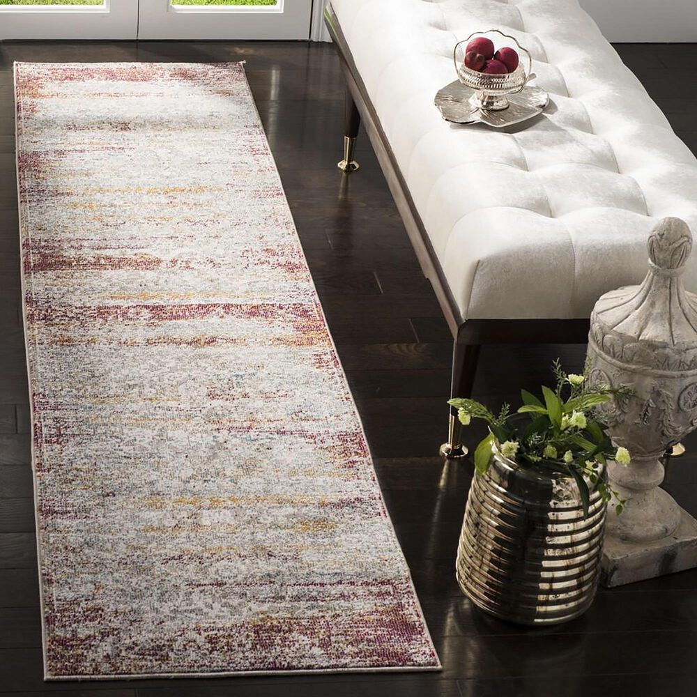 Safavieh Aria ARA156R 2&#39; x 8&#39; Red and Creme Runner, , large