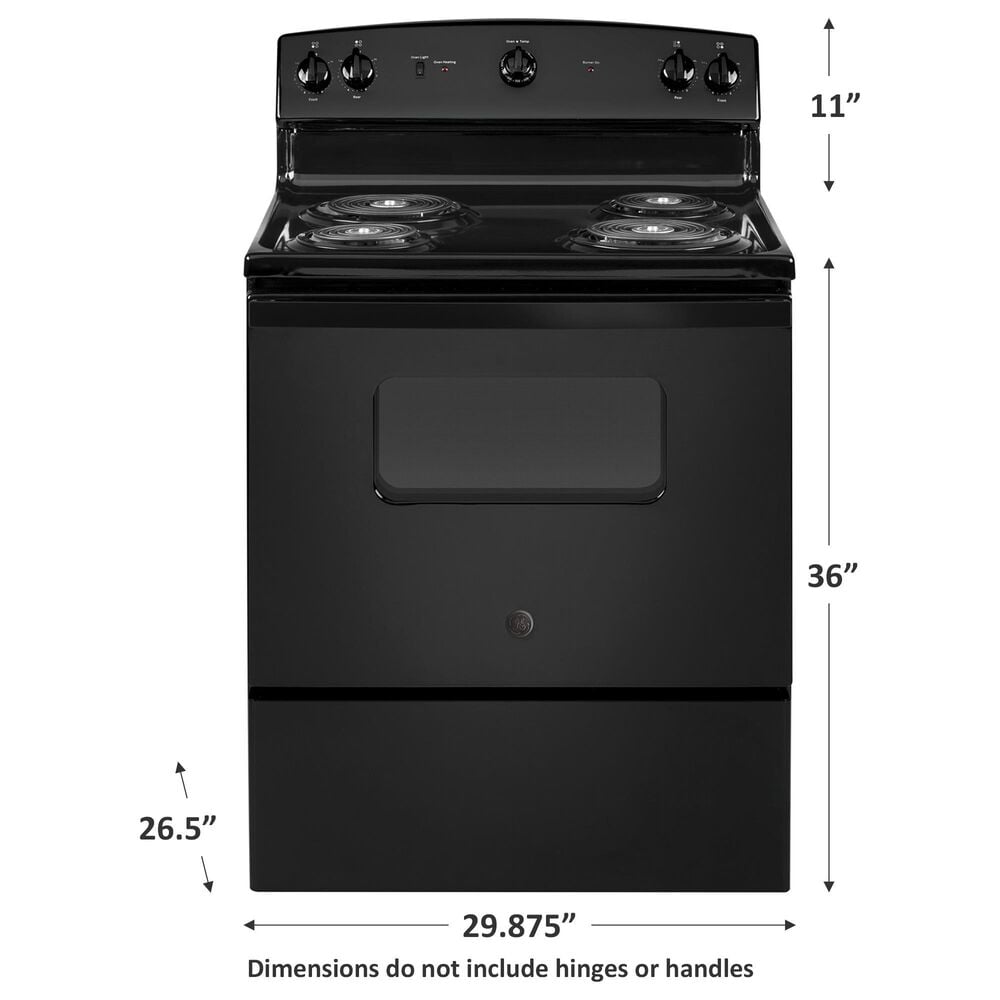 GE Appliances 30&quot; Freestanding Electric Range in Black, , large