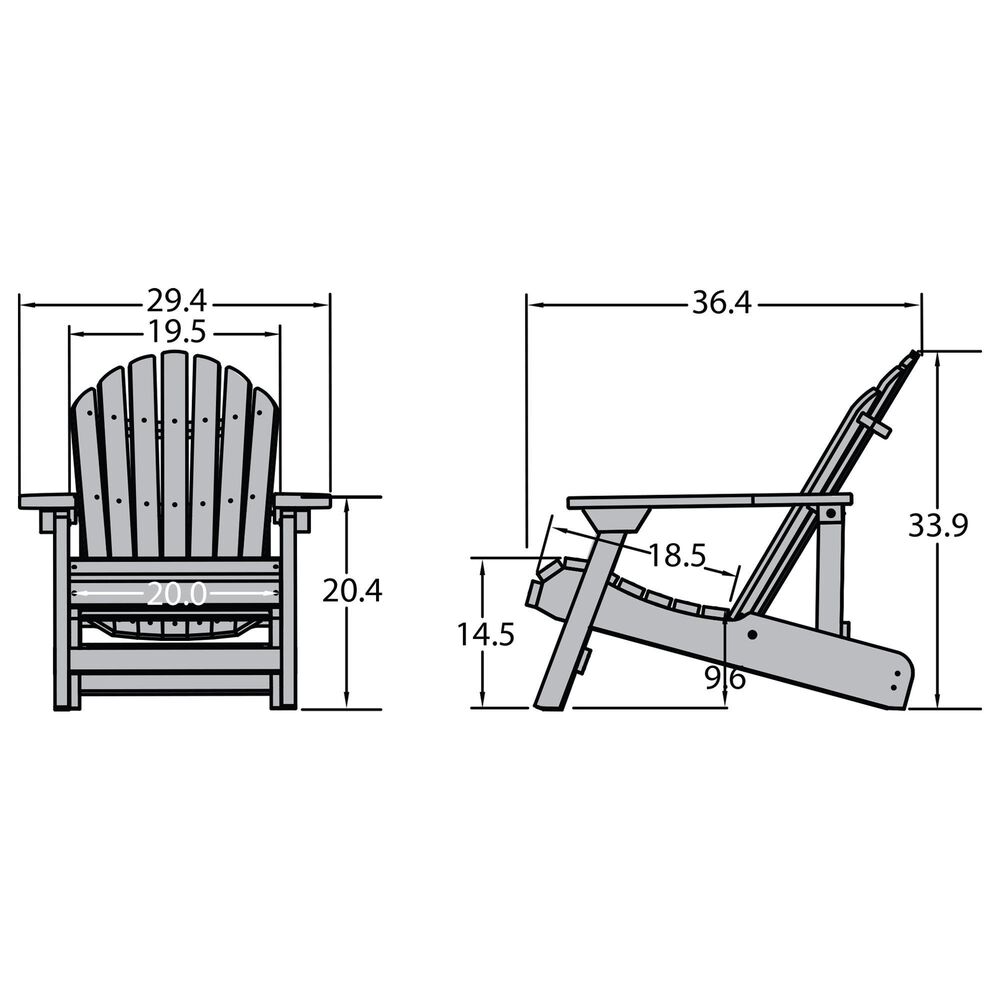 Highwood USA Hamilton Patio Adirondack Chair in Harbor Gray (Set of 2