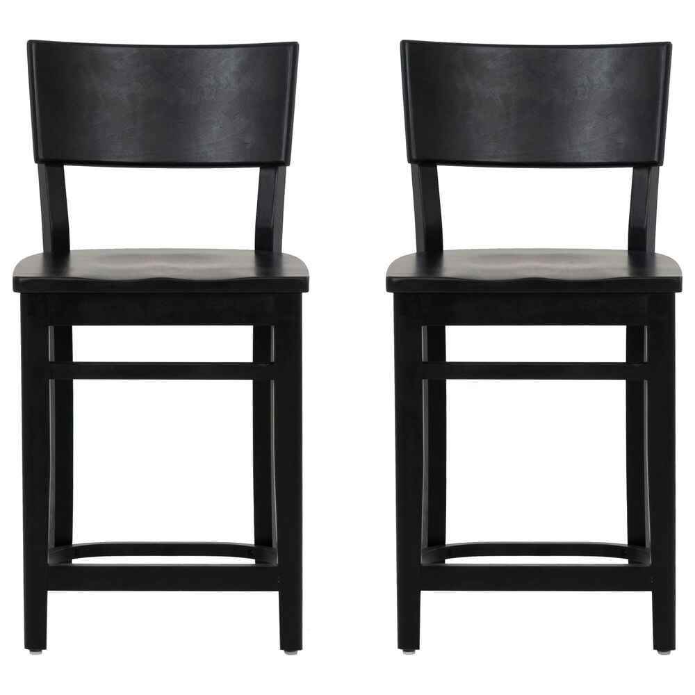 Linon Home Decor Briggs Counter Stool in Black (Set of 2), , large