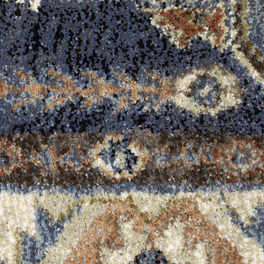 ROW by Oriental Weavers Gemma Oriental Blue and Rust 9'10" x 12'6" Area Rug, , large