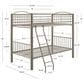 Linon Home Decor Heavy Twin Over Twin Bunk Bed in Pewter, , large