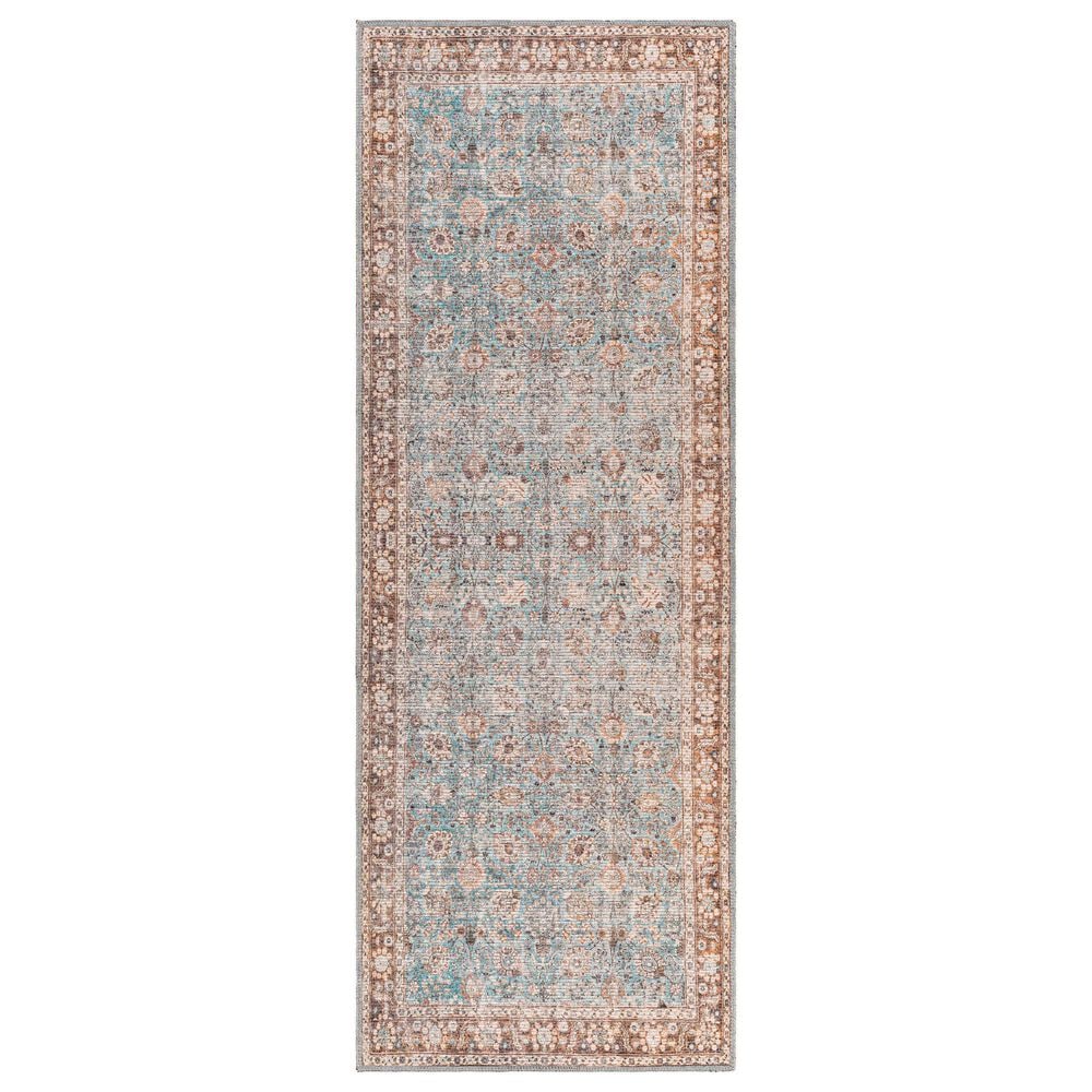 Surya Colin 2"7" x 10" Light Blue, Tan, Orange, Brown and Cream Runner, , large