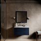 Lexora Home Castor 36" Single Bathroom Vanity in Blue with 2 cm White Carrara Marble Top and Rectangular Sink, , large