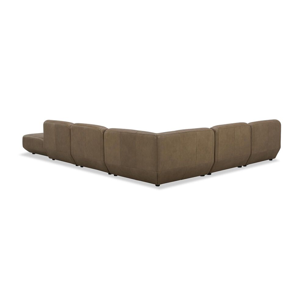 Kuka Home 5-Piece Leather Sectional in Sand, , large