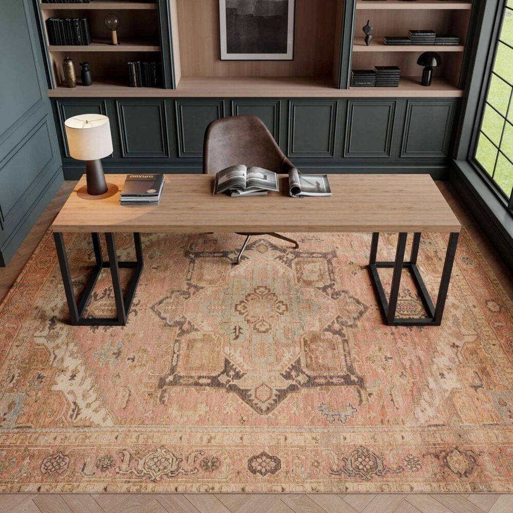 Nourison Vintage Washables Coral and Multicolor 4' x 6' Area Rug, , large