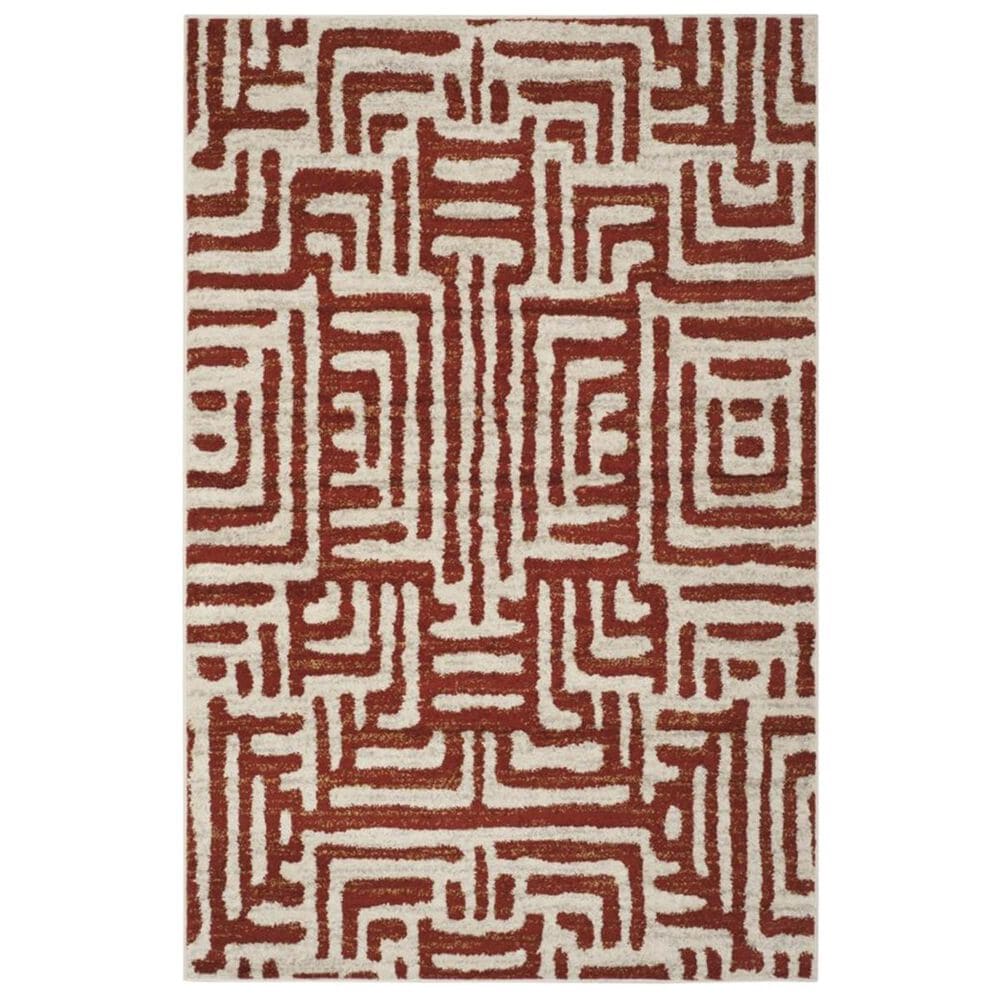 Safavieh Amsterdam AMS106B 4" x 6" Ivory and Terracotta Area Rug, , large