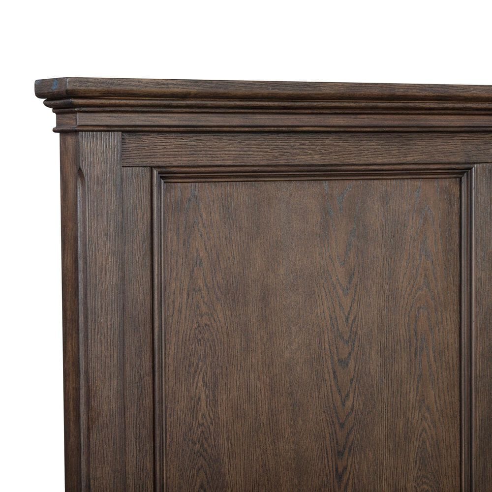 Riva Ridge Oxford Queen Panel Bed with Two Nightstands in Cocoa with USB Ports, , large