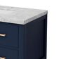 Lexora Home Castor 36" Single Bathroom Vanity in Blue with 2 cm White Carrara Marble Top and Rectangular Sink, , large