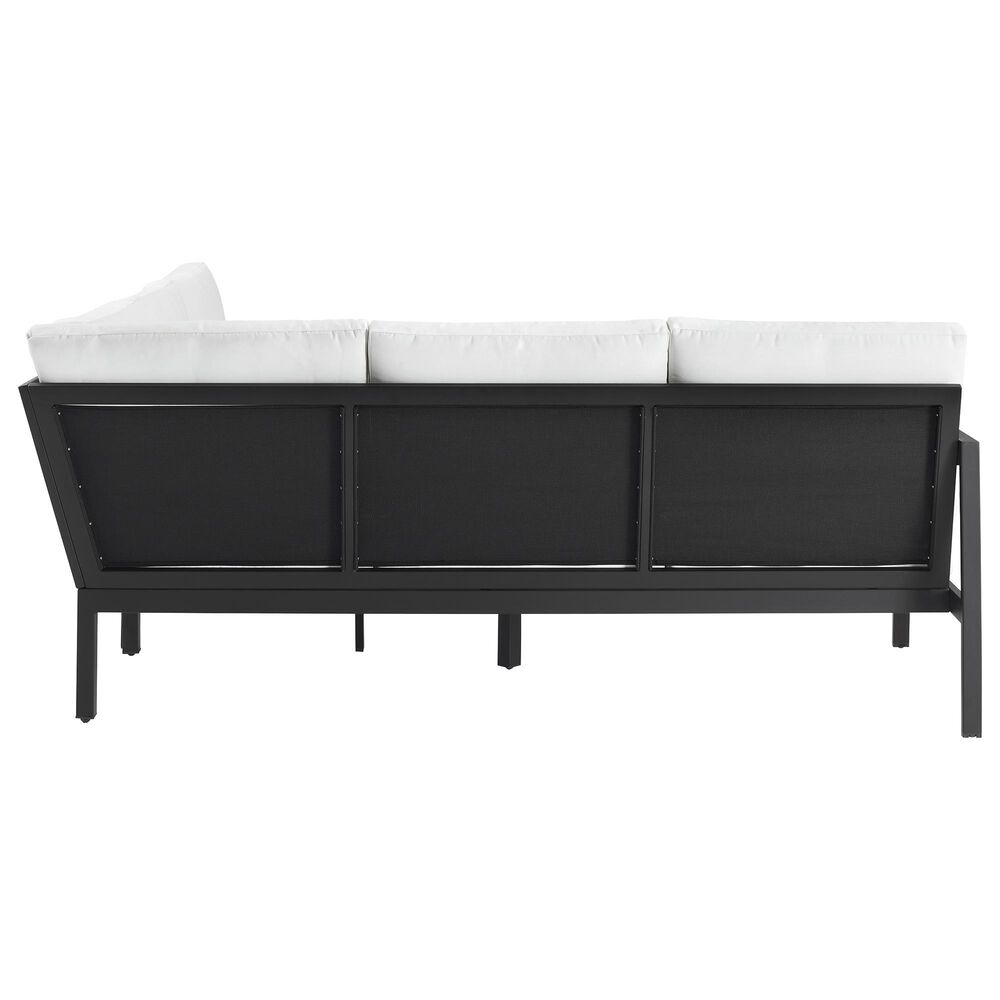 Linon Home Decor Holland 2-Piece Outdoor Sectional Sofa with White Upholstery in Black, , large