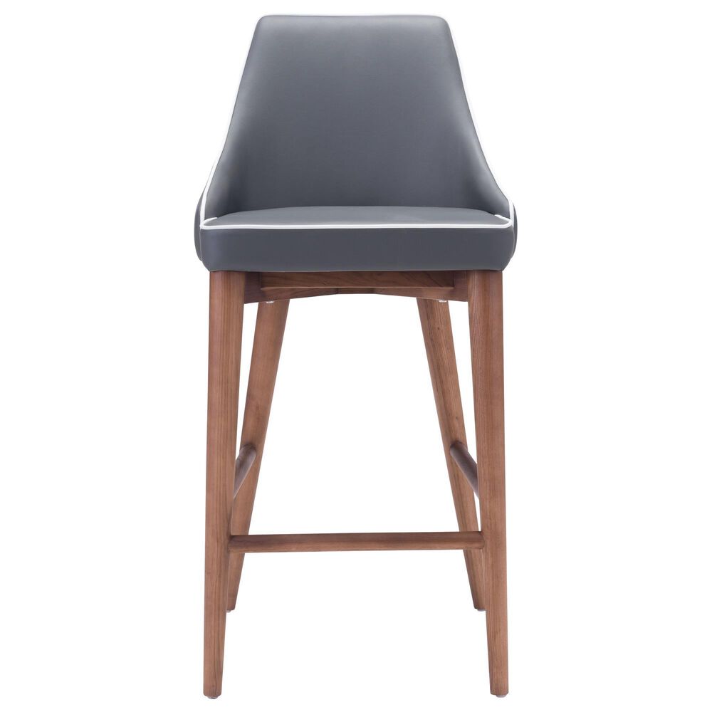 Zuo Modern Moor Counter Chair in Dark Gray/Brown, , large