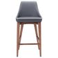 Zuo Modern Moor Counter Chair in Dark Gray/Brown, , large