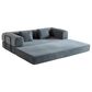 GigaCloud Corduroy Convertible Sleeper Sofa with Cylindrical Pillow in Gray, , large