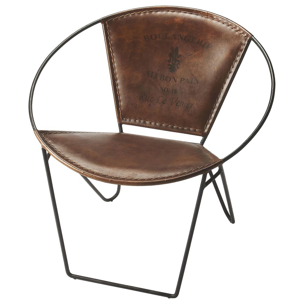 Butler Milo Accent Chair in Medium Brown and Black, , large