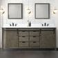 Lexora Home Marsyas 80" Double Bathroom Vanity in Rustic Brown with White Quartz Top and Rectangular Sinks, , large