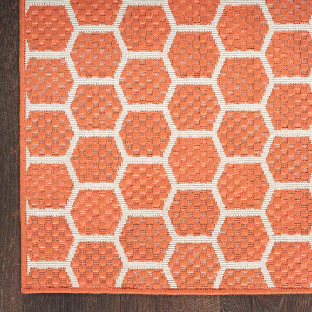 Nourison Twist Reversible 9&#39; x 12&#39; Coral Indoor/Outdoor Area Rug, , large