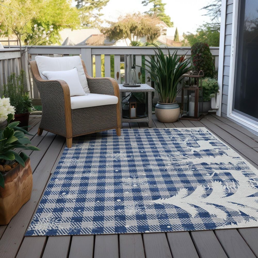 Dalyn Rug Company Wonderland WN32 3&#39; x 5&#39; Blue Indoor/Outdoor Area Rug, , large