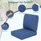 Sunwell Garden 4" Thick Outdoor Seat and Back Cushion Set in Navy, , large