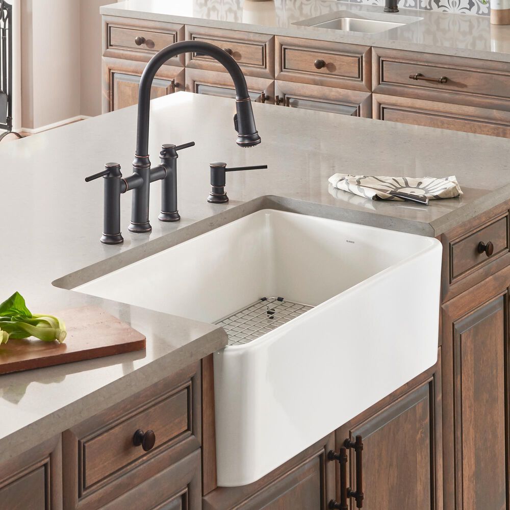 Blanco Cerana 33&quot; Apron Single Bowl Farmhouse Sink in White, , large