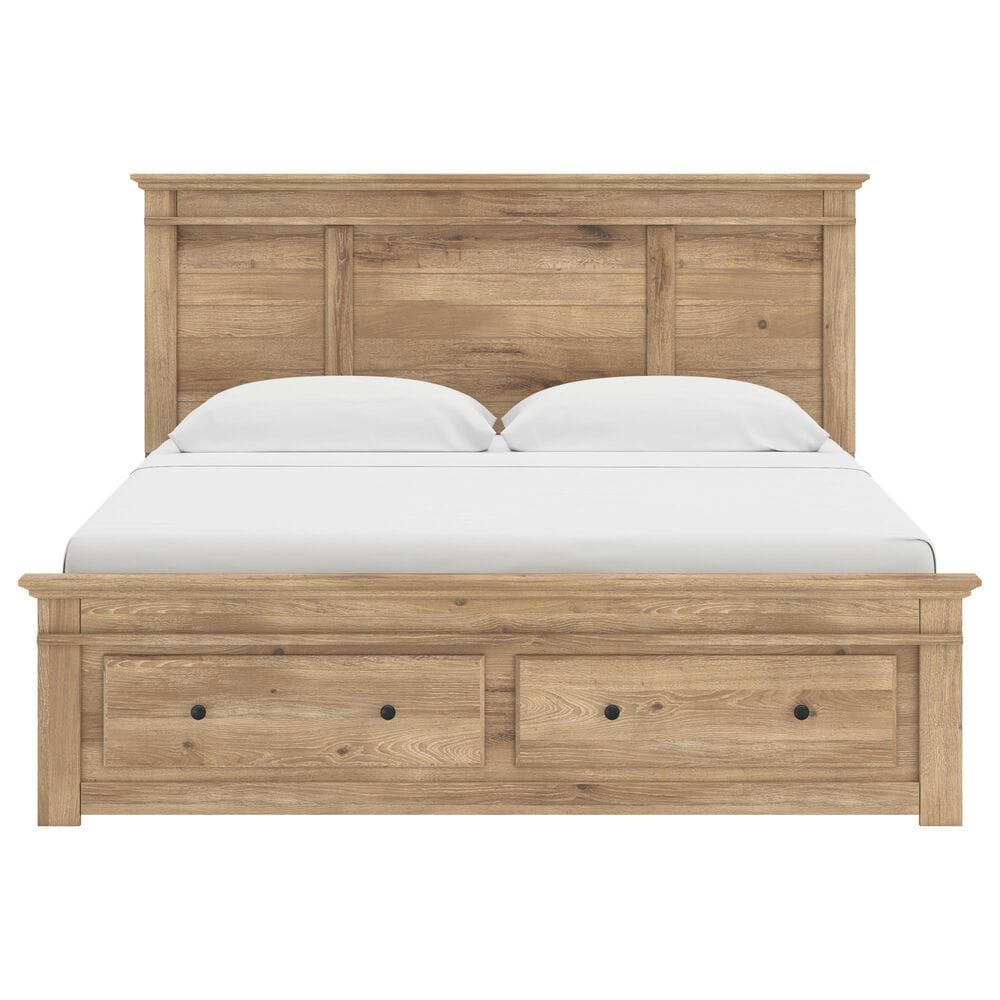 Ashley Makidern 2-Piece King Storage Bedroom Set with Two Drawers in Natural Brown, , large