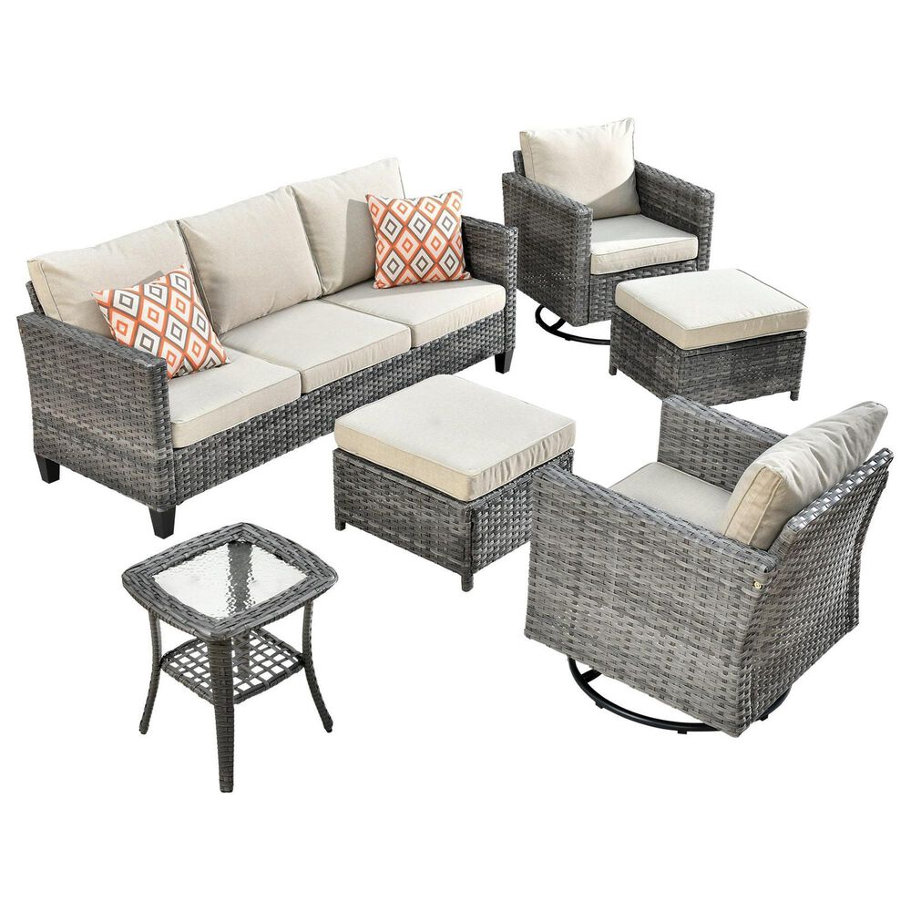 HOMLUX 6-Piece Patio Conversation Set in Beige, , large