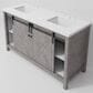 Lexora Home Marsyas 60" Double Bathroom Vanity in Ash Grey with White Quartz Top and Rectangular Sinks, , large