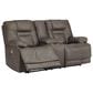 Ashley Wurstrow Power Reclining Console Loveseat with Adjustable Headrest in Smoke, , large