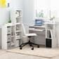 HOMLUX 5-Tier Reversible Bookshelf with Decorative Open Shelves in White, , large