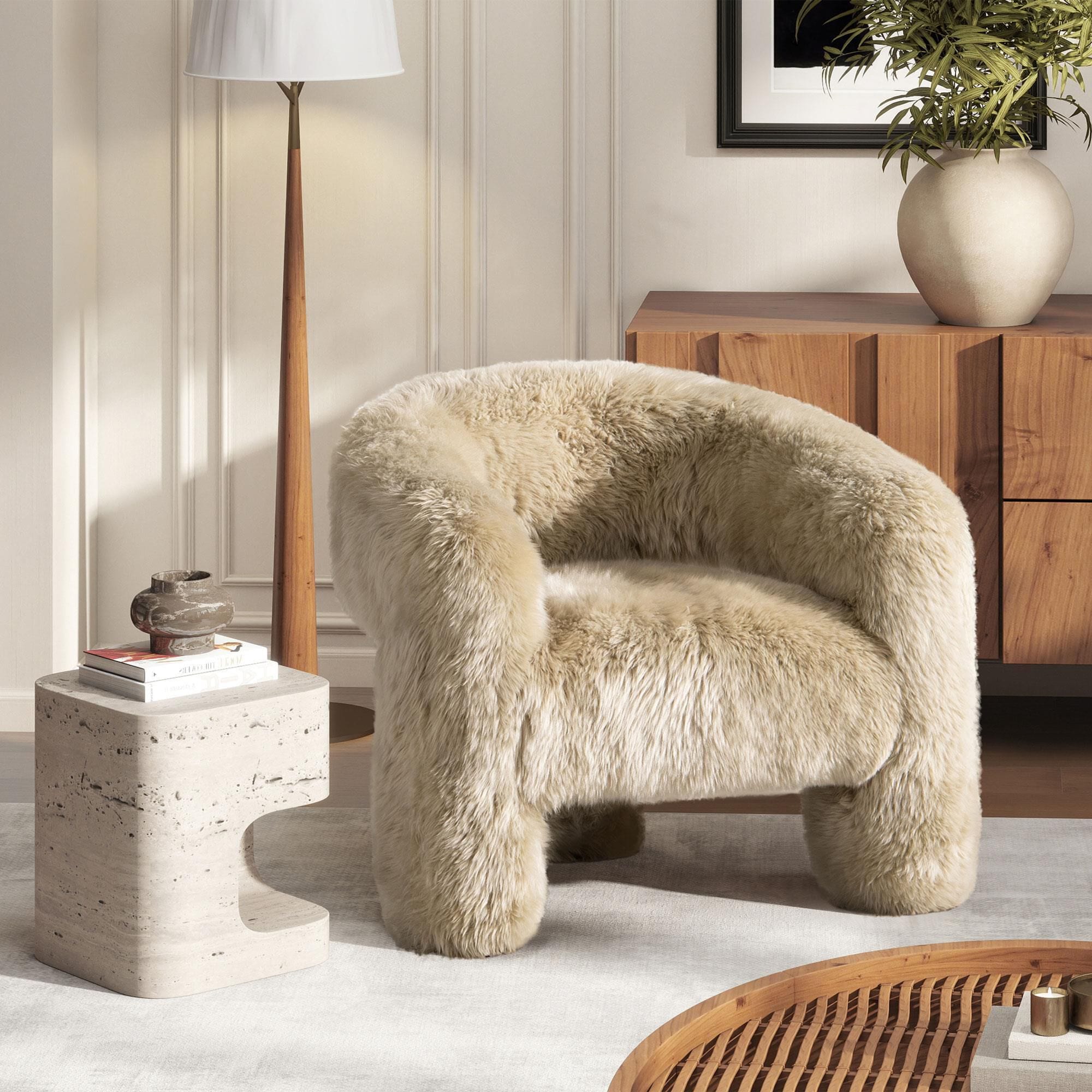 Jennifer Taylor Home Avalon Barrel Accent Chair in Natural Blonde