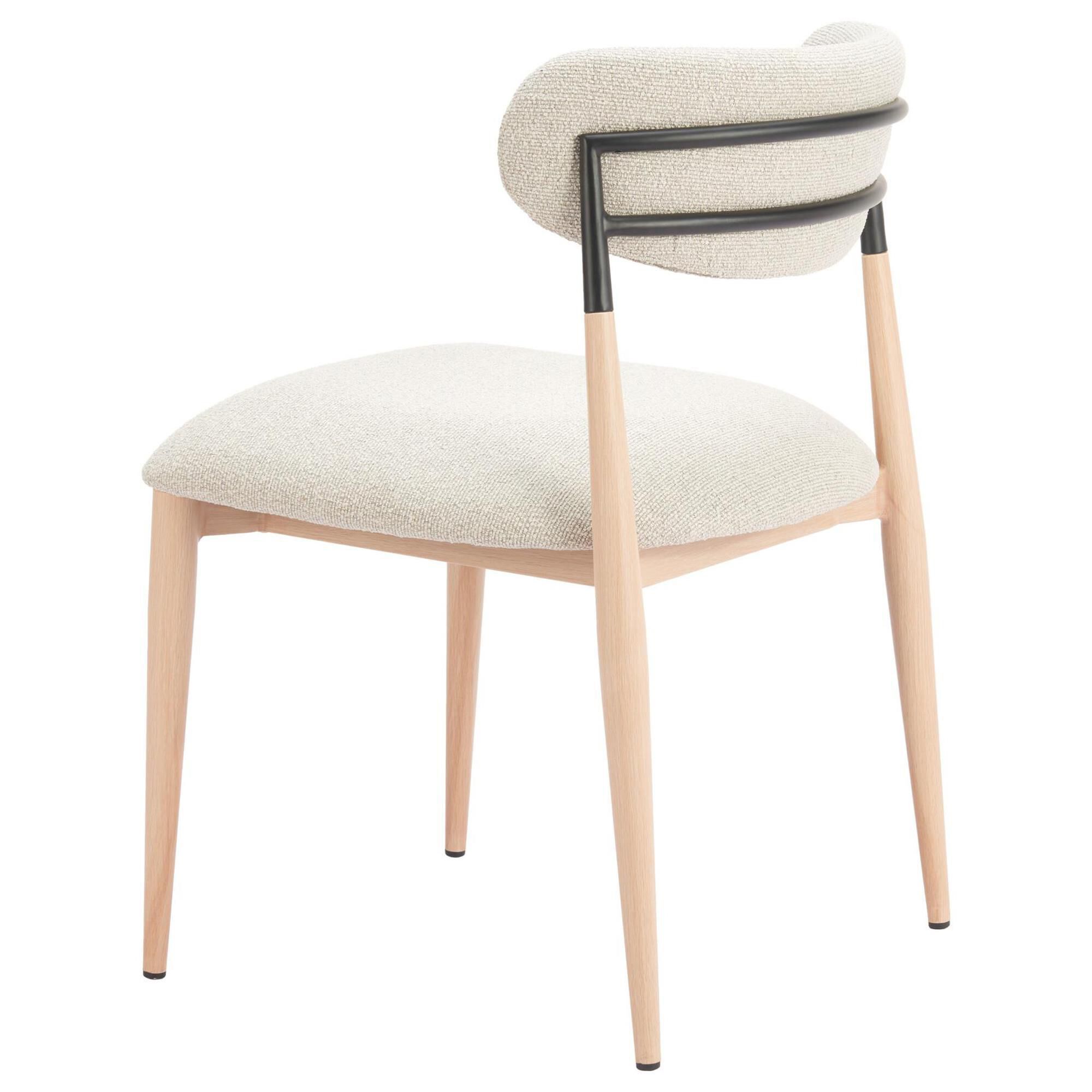 Zuo Modern Equinox Side Chair with Oyster Gray Cushion in Natural