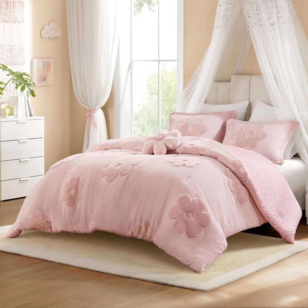 Hampton Park Gracie 4-Piece Full/Queen Comforter Set in Pink, , large
