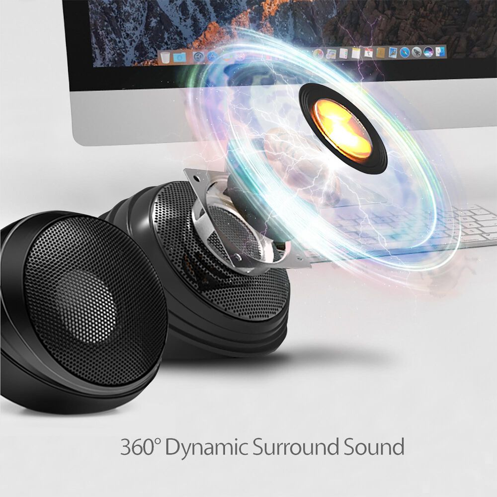 Adesso Xtream S4 2-Piece USB-Powered Desktop Computer Speaker with Dynamic Sound in Black, , large