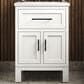 Kohler Quo 24" Single Bathroom Vanity in White with 3 cm Pure White Quartz Top and Oval Sink, , large