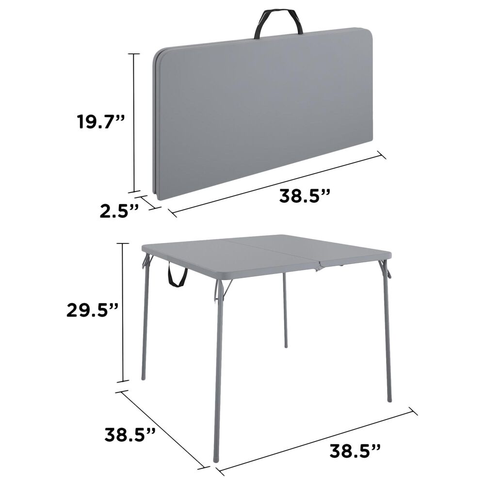 DHP 38.5&quot; Fold-in-Half Card Table with Handle in Gray, , large