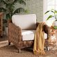 Baxton Studio Vevina Arm Chair with Natural Brown Seagrass in White, , large