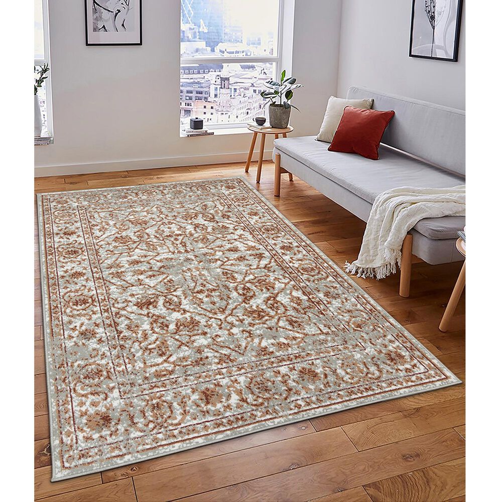 Amer Rugs Alpine 9&#39;2&quot; x 12&#39;2&quot; Orange and Gray Area Rug, , large