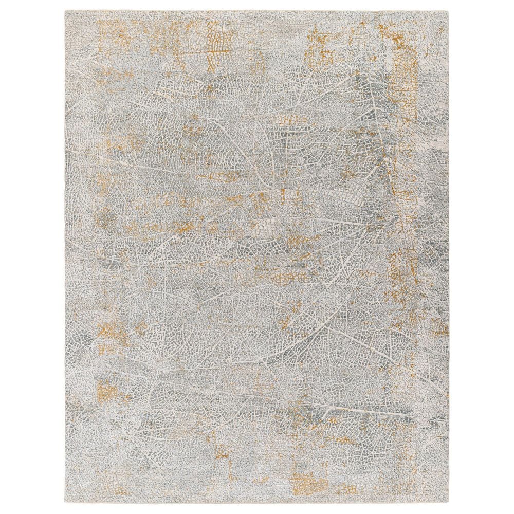 Surya Dresden Medium Gray, White, Light Slate, Gray, Mustard and Denim 12" x 15" Area Rug, , large