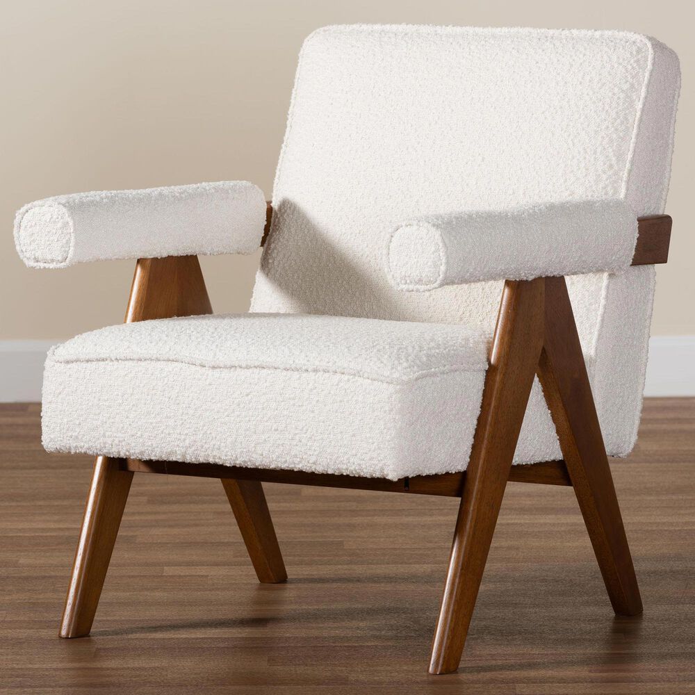 Baxton Studio Georgina Accent Chair in Cream, , large