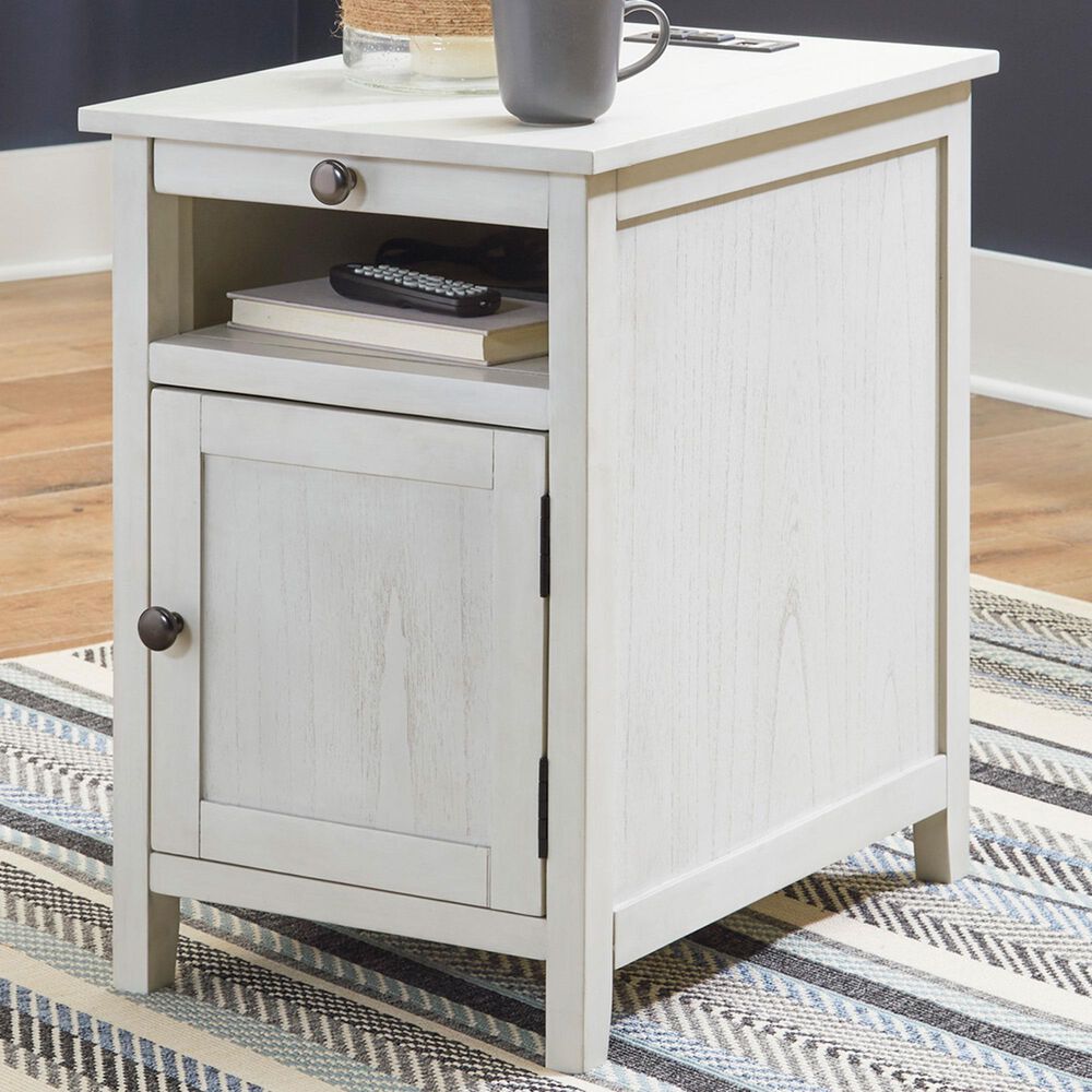 Ashley Treytown Chairside End Table in Whitewashed, , large
