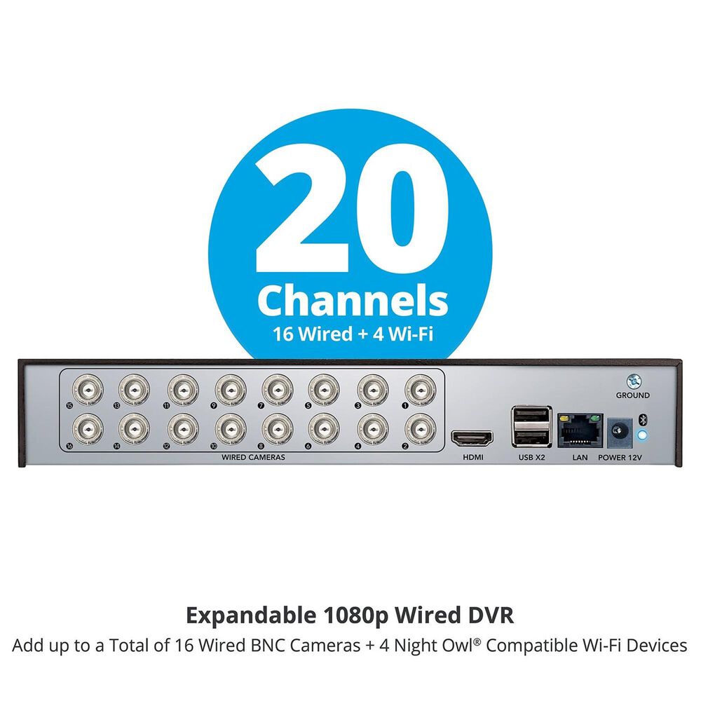 Night Owl 2-Way Audio 20 Channel DVR Security System with 1TB Hard Drive and 10 Wired 1080p Deterrence Cameras, , large