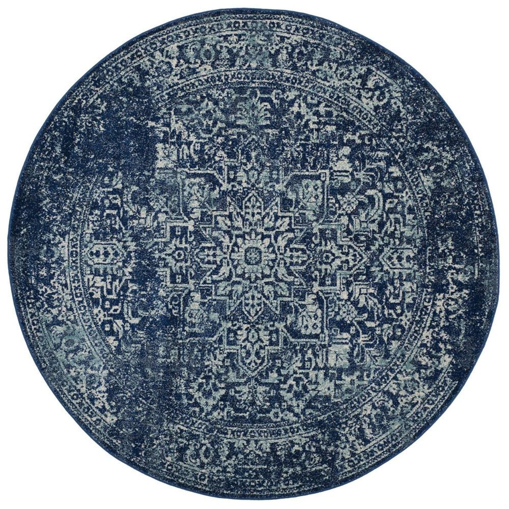 Safavieh Evoke EVK256A-5R 5"1" Round Navy/Ivory Area Rug, , large