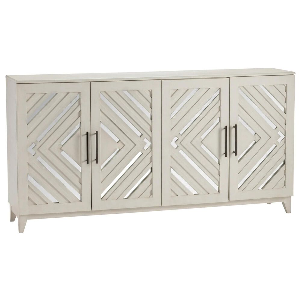 Crestview Collection Phoebe 72" 4-Door TV Console in White, , large