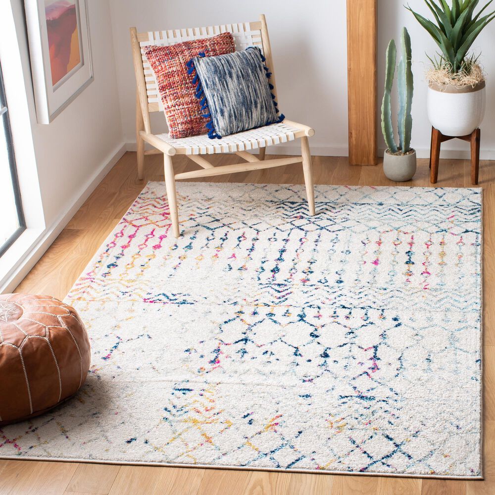 Safavieh Tulum TUL270 3&#39; x 5&#39; Ivory and Blue Area Rug, , large