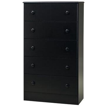 Living Essentials 5 Drawer Chest in Black, , large